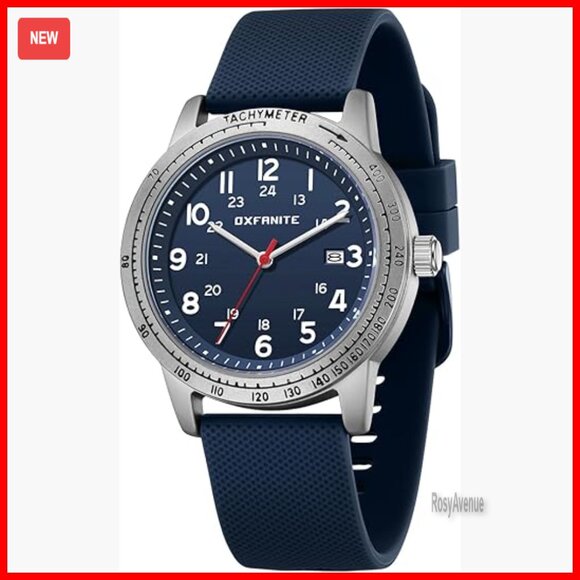Men's Military Style Analog Watch Waterproof Silicone Band Quartz Movement